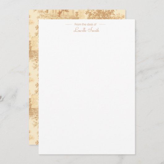 ヴィンテージタンランドスケープ枠（UrnsとColumns付き） ノートカード (正面/裏面)