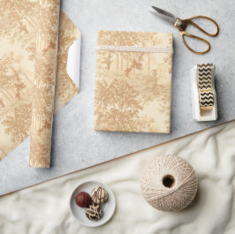 ヴィンテージタンランドスケープ枠（UrnsとColumns付き） ラッピングペーパー