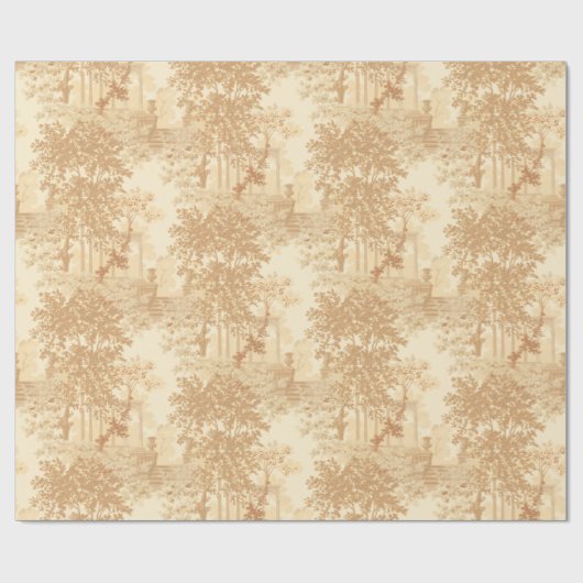 ヴィンテージタンランドスケープ枠（UrnsとColumns付き） ラッピングペーパー (フラット)