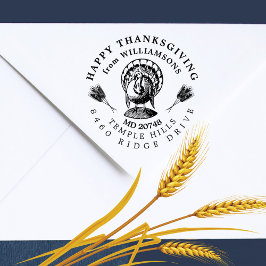 ヴィンテージターキーエレガントサンクスギビング差出人住所 ラバースタンプ