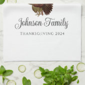 ヴィンテージターキーサンクスギビングファミリー懇親会 キッチンタオル (折り畳み)