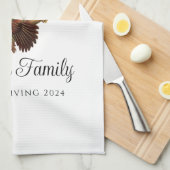 ヴィンテージターキーサンクスギビングファミリー懇親会 キッチンタオル (四つ折り)