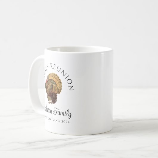 ヴィンテージターキーサンクスギビングファミリー懇親会 コーヒーマグカップ (正面左)