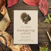 ヴィンテージターキーサンクスギビングポトラック招待状 招待状