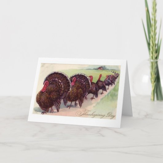 ヴィンテージターキーパレード感謝祭カード シーズンカード (正面)