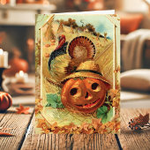 ヴィンテージターキーパンプキン感謝祭 シーズンカード