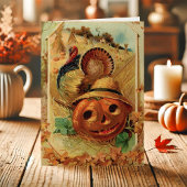 ヴィンテージターキーパンプキン感謝祭 シーズンカード