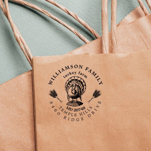 ヴィンテージターキーファームカスタムファームハウスアドレス ラバースタンプ