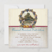 ヴィンテージターキーファームサンクスギビングディナー招待状 招待状 (正面)