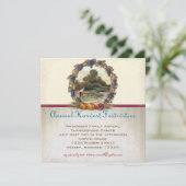 ヴィンテージターキーファームサンクスギビングディナー招待状 招待状 (スタンド正面)