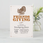 ヴィンテージターキーフレンドサンドディナー招待状 招待状 (スタンド正面)