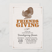 ヴィンテージターキーフレンドサンドディナー招待状 招待状 (正面/裏面)