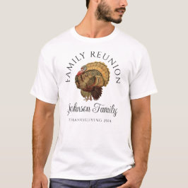 ヴィンテージターキー感謝祭家族再会 Tシャツ