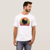 ヴィンテージターキー レトロサンセット 感謝祭Tシャツ Tシャツ (正面フル)