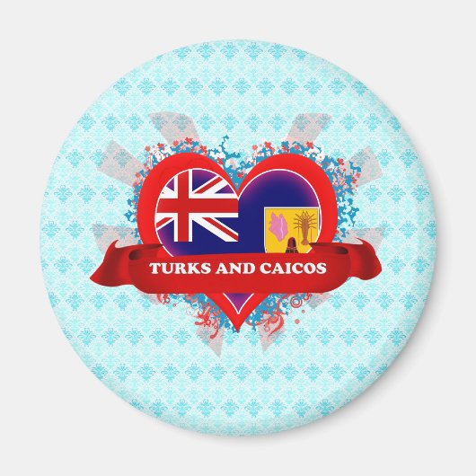 ヴィンテージタークスとカイコスが大好き マグネット (正面)