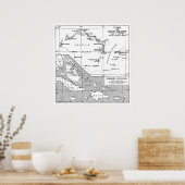ヴィンテージタークス・カイコス・バハマの地図 ポスター (キッチン)