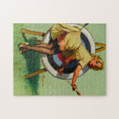 ヴィンテージターゲットアーチェリーピンナップガール ジグソーパズル (横)