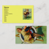 ヴィンテージターゲットアーチェリーピンナップガール 名刺 (正面/裏面)