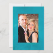 ヴィンテージターコイズとゴールドのシックな花のウェディング 招待状 (裏面)