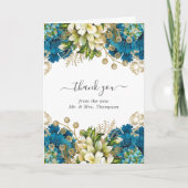 ヴィンテージターコイズと金ゴールドシャビー結婚の写真 サンキューカード (正面)