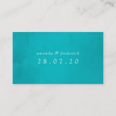 ヴィンテージターコイズと金ゴールドシャビー結婚ズ プレイスカード (裏面)