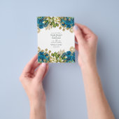 ヴィンテージターコイズと金ゴールドシャビー結婚フローラ チラシ (手)