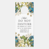 ヴィンテージターコイズと金ゴールドシャビー結婚フローラ ドアノブサイン (正面)