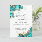 ヴィンテージターコイズと金ゴールドバチェロレッテ週末 招待状 (スタンド正面)