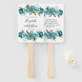 ヴィンテージターコイズと金ゴールドピオ結婚ニー ハンドファン