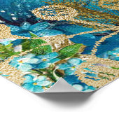 ヴィンテージターコイズと金ゴールドブライダルシャワーへようこそ ポスター (角)