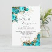 ヴィンテージターコイズと金ゴールドリハーサルディナー 招待状 (スタンド正面)