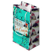 ヴィンテージターコイズアイスクリーム標識抱き枕 スモールペーパーバッグ (正面アングル)