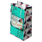 ヴィンテージターコイズアイスクリーム標識抱き枕 スモールペーパーバッグ (裏面アングル)