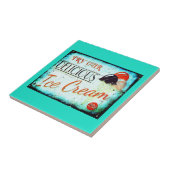 ヴィンテージターコイズアイスクリーム看板セラミックタイル タイル (側面)