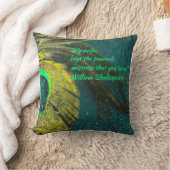 ヴィンテージターコイズグエレガントリーンピーコックフェザー クッション (ブランケット)