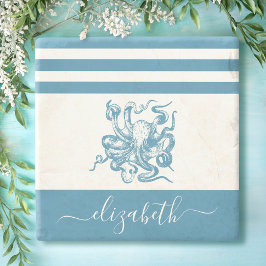 ヴィンテージターコイズタコビーチハウススクリプト名 ストーンコースター