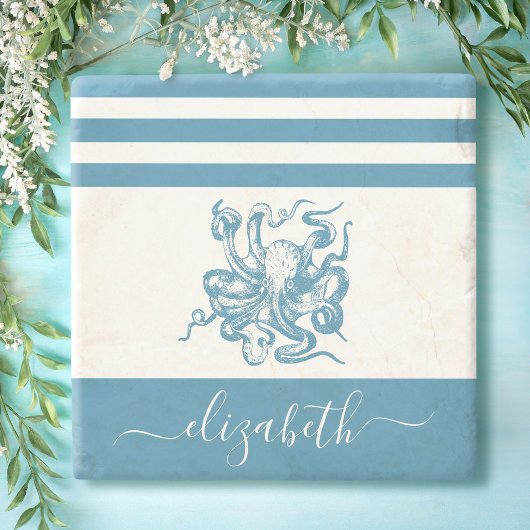 ヴィンテージターコイズタコビーチハウススクリプト名 ストーンコースター