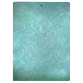 ヴィンテージターコイズティール（緑がかった色）ヴィンテージパターン クリップボード (裏面)