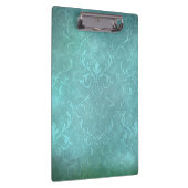 ヴィンテージターコイズティール（緑がかった色）ヴィンテージパターン クリップボード (右)