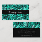 ヴィンテージターコイズバラ名刺 名刺 (正面/裏面)