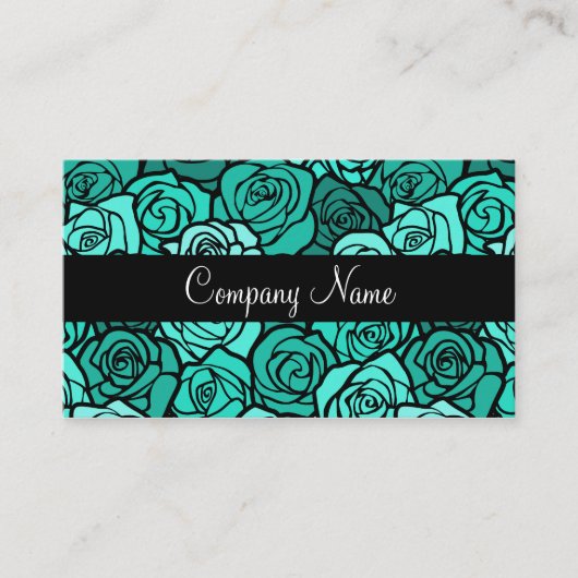ヴィンテージターコイズバラ名刺 名刺 (正面)