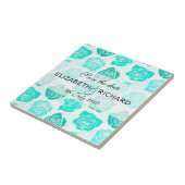 ヴィンテージターコイズバラ「日付を保存」タイル タイル (側面)