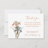 ヴィンテージターコイズフローラ悔やみや弔慰サンキューカード ノートカード (正面)