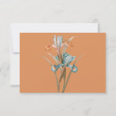 ヴィンテージターコイズフローラ悔やみや弔慰サンキューカード ノートカード (裏面)