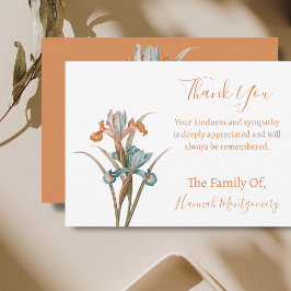 ヴィンテージターコイズフローラ悔やみや弔慰サンキューカード ノートカード