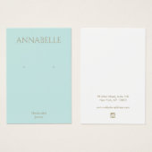 ヴィンテージターコイズブルーイヤリングディスプレイカード (正面&裏面)