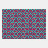 ヴィンテージターコイズレッドフローラディアンツスバーバスタトゥラ ラッピングペーパーシート (正面3)