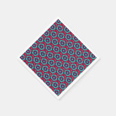 ヴィンテージターコイズレッドフローラディアンツスバーバタス スタンダードカクテルナプキン (角)