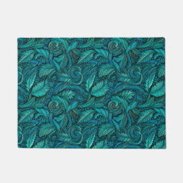 ヴィンテージターコイズ工具皮革 ドアマット