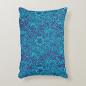 ヴィンテージターコイズ濃紫色の花柄 アクセントクッション (正面(垂直))